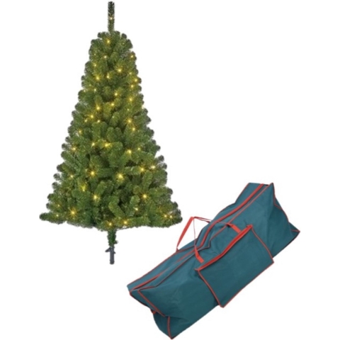 Kunst kerstboom Black Box Charlton 340 tips met licht 155 cm inclusief opbergzak -