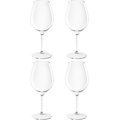 Santex onbreekbaar wijnglas - 4x - transparant - Trittan kunststof - 510 ml - camping - outdoor -