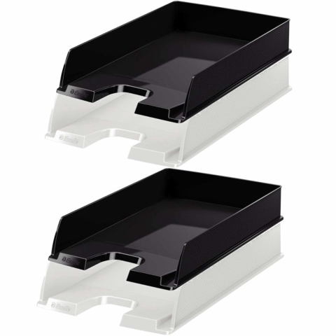 Esselte brievenbakjes set van 4x zwart en 4x wit in A4 formaat -