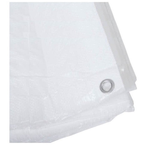 Benson afdekzeil - 3x stuks - wit - 2 x 3 m - bevestiging ogen - grondzeil - dekzeil -