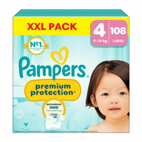 Pampers Premium Care Luiers Maat 4 (9-14 kg) 108 stuks