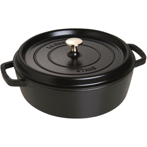 Staub - Lage Cocotte 28 cm Zwart
