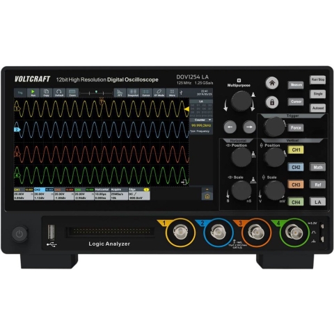 VOLTCRAFT DOV1254 LA Digitale oscilloscoop 125 MHz 4-kanaals 1.25 GSa/s 100 Mpts 12 Bit Digitaal geheugen (DSO), Logic-analyser 1 stuk(s)