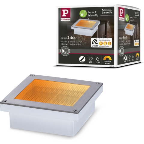Paulmann Brick 94595 Vloerinbouwlamp LED 1 W RVS