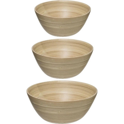 Secret de Gourmet voedsel/serveerschalen set - Bamboe - D30/D25D17 cm -
