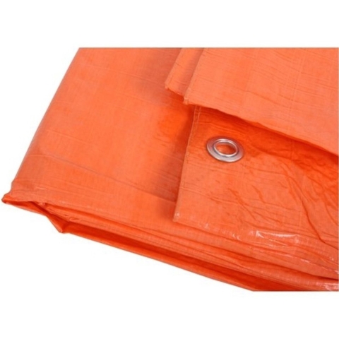 Afdekzeil/dekzeil aanhanger/outdoor - 2x - oranje - 8 x 12 meter - met ringen -