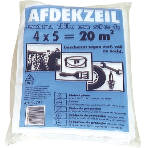 Afdekzeil - 6x - transparant - 4 x 5 m - afdekfolie - stucloper -