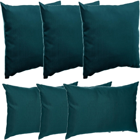 Bank/sier/tuin kussens voor binnen/buiten set 6x stuks emerald groen 40 x 40 cm en 30 x 50 cm -