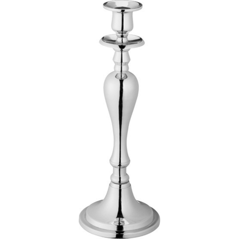 Kaarsen Kandelaar - klassiek - zilverkleurig - metaal - 11 x 30 cm - kaarshouder -