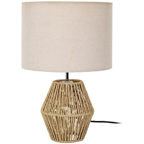 Tafellamp met linnen kap - rond - 30 cm - Boho/ibiza stijl - natuurlijk wonen -