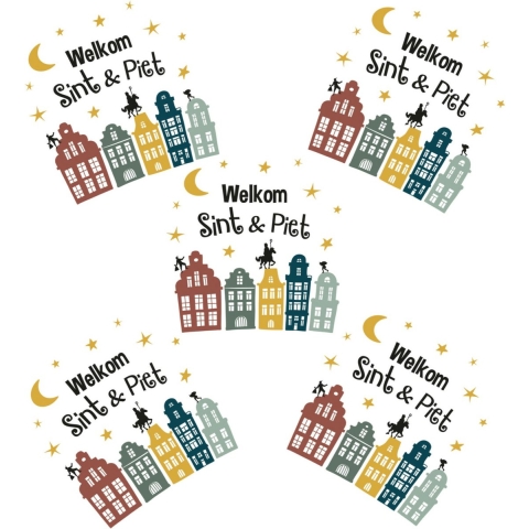 Sinterklaas raamstickers set - 20 vellen vol feest - Sint en Piet feestdecoratie -
