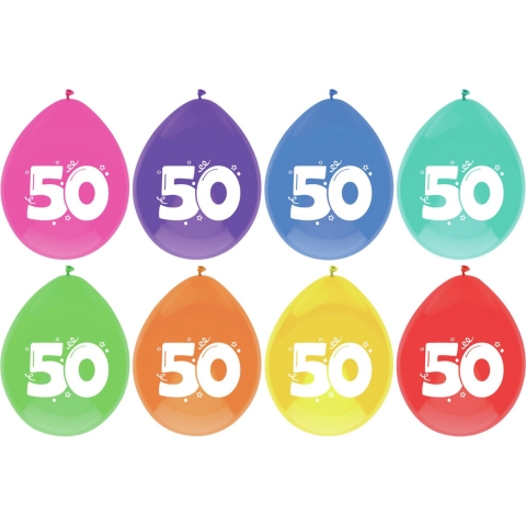 Leeftijd verjaardag thema ballonnen 50 jaar 48x stuks 29 cm -