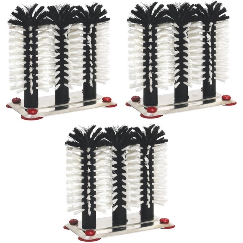 3x glazen borstels - 3-delig - bierglazen borstel -