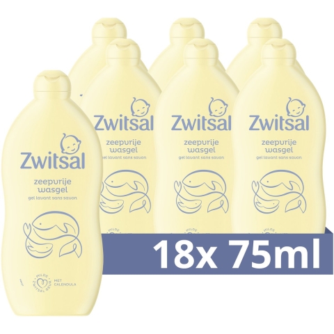 18x Zwitsal Zeepvrije Wasgel 75 ml