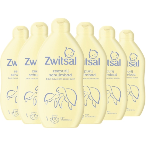 6x Zwitsal Zeepvrij Schuimbad 400 ml
