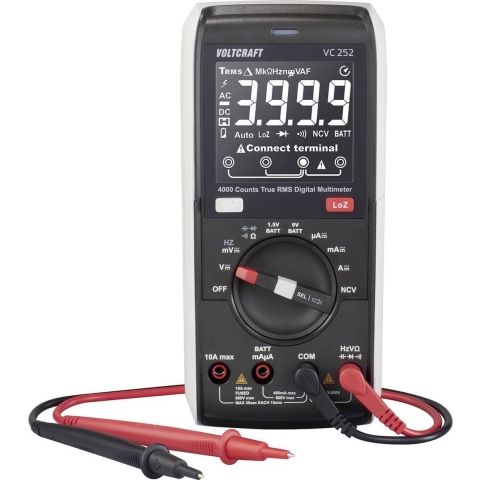 VOLTCRAFT VC252 Multimeter Digitaal CAT III 600 V Weergave (counts): 4000