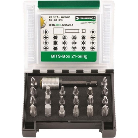 Stahlwille 1204/21-1 BIT-SET IN KUNSTSTOFFBOX 96080121 Bitset