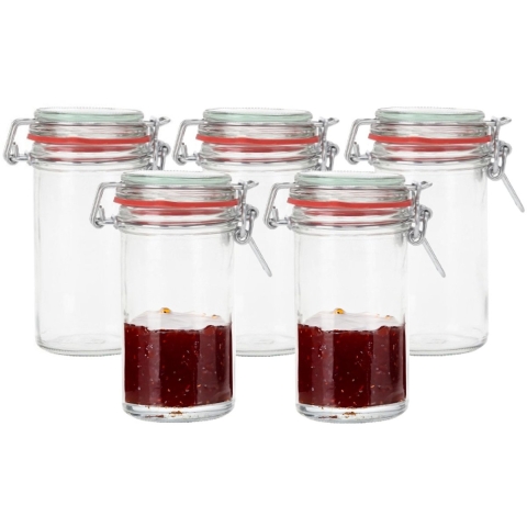 Weckpot/inmaakpot - 20x - glas - 250 ml - met beugelsluiting - transparant -