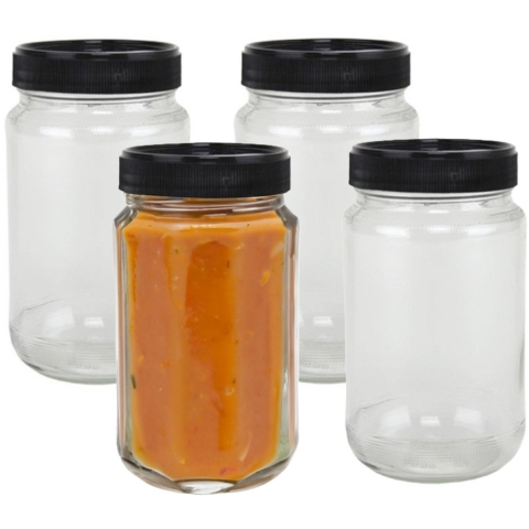 Weckpot/inmaakpot - 12x - glas - 320 ml - met schroefdop - transparant -