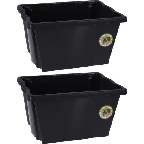 2x Stuks Opberg boxen/dozen - kunststof - 20 liter - 42 x 33 x 23 cm -