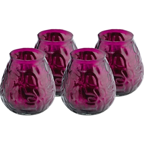 20x Donkerroze windlichten kaarsen 48 branduren -