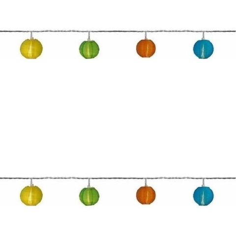 2x party verlichting solar lichtsnoer kleur lampionnen 2,5 m -