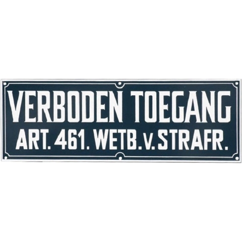 Bordje verboden toegang - 3x - 12 x 35 cm - kunststof - waakbordje - verbodsbord -
