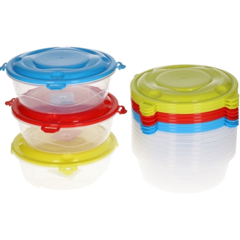 Hega Hogar Voorraad/vershoudbakjes - 24x stuks - 0,5 liter - transparant kunststof - Mealprep bakjes -