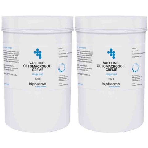 2x Bipharma Vaseline Cetomacrogolcrème 500 gr