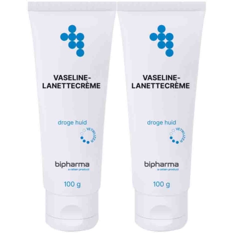 2x Bipharma Vaseline Lanettecrème Tube Los 100 gr