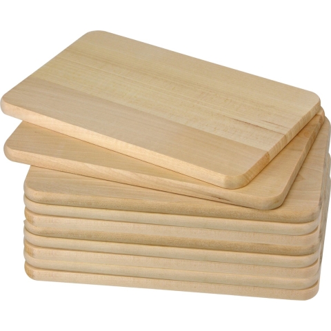 10x Houten ontbijtplankjes/snijplankjes - set - 21,5 x 13,5 cm - serveerplankje - hout -