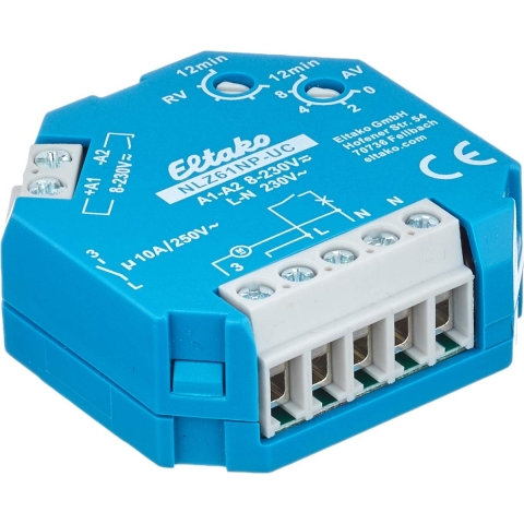 Eltako 61100704 NLZ61NP-UC Naloopschakelaar 230 V/AC 1 stuk(s) Tijdsduur: 0.1 - 14400 s 1x NO