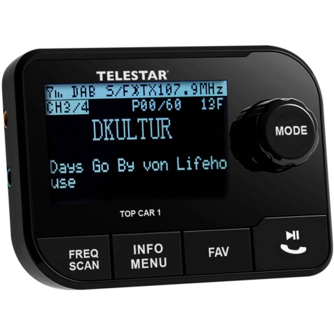 Telestar TOP CAR 1 DAB+ ontvanger Handsfree-functie, Zuignaphouder