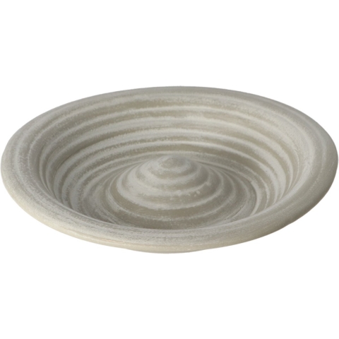 Vogelbad/voederschaal - grijs - keramiek - D28,8 x H5,5 cm - drinkschaal voor tuinvogels -