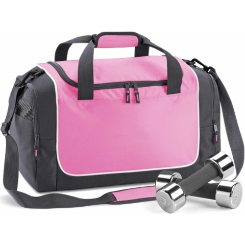 Sporttas/Reistas Locker - 30 Liter - schouderband - 3 vakken - roze/grijs - 47 x 30 x 27 cm -