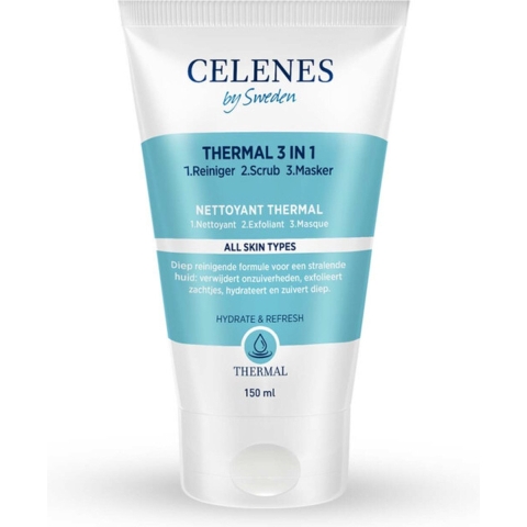 3x Celenes Thermal 3 in 1 Reiniger Scrub Masker 150 ml