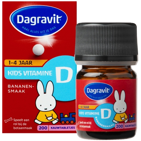 Gratis Verzending: 4x Dagravit Kids Vitamine D 200 tabletten