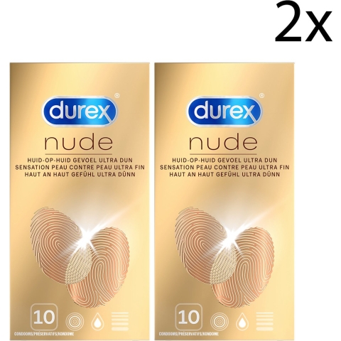 2x Durex Condooms Nude 10 stuks