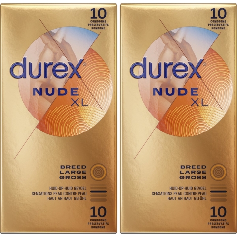 2x Durex Condooms Nude XL 10 stuks