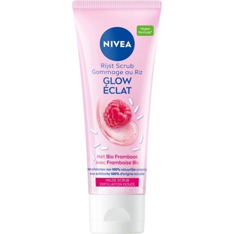 3x NIVEA Rijstscrub Mild met Bio Framboos 75 ml