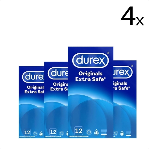 4x Durex Condooms Extra Safe 12 stuks