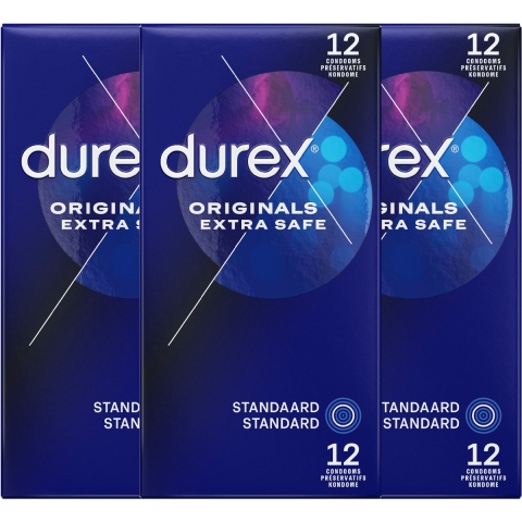 3x Durex Condooms Extra Safe 12 stuks