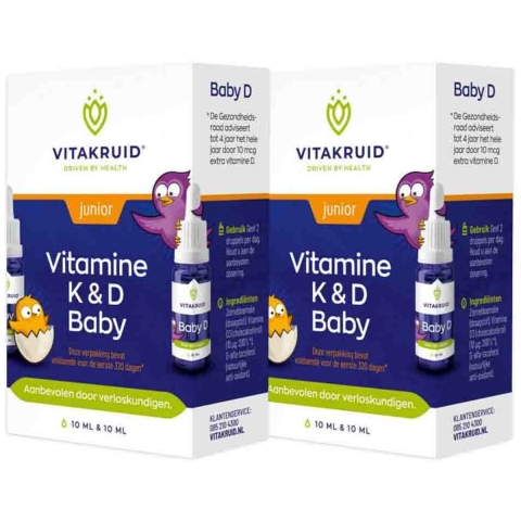 Gratis Verzending: 2x Vitakruid Baby Vitamine K&D 2x 10 ml