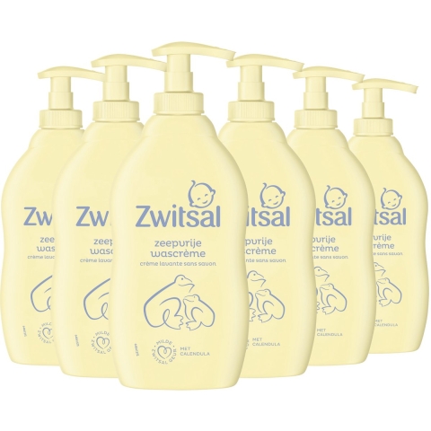 6x Zwitsal Zeepvrije Wascréme 400 ml