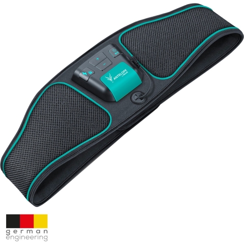 Antelope Corefit I - EMS Buikspiertrainer - 9 Programma’s - Voor Taille 70-140 cm - Incl. 4 Elektroden - Zwart/Aqua