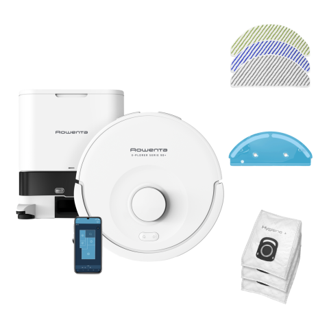 Rowenta Rr8797 X-plorer Serie 90+ Incl. Leegstation Robotstofzuiger Met Dweilfunctie Wit