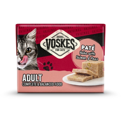 8x Voskes Original Paté Adult Heek&Zalm&Erwten 8 x 95 gr