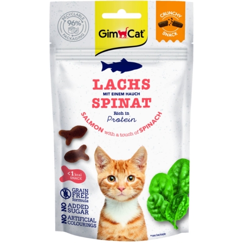 12x GimCat Crunchy Kattensnack Zalm&Spinazie 50 gr