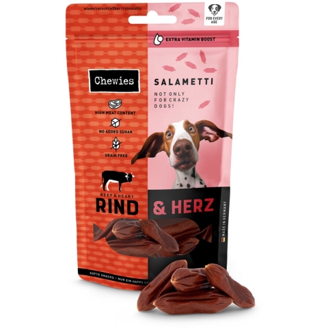 9x Chewies Salametti Hondensnack Rund&Hart 60 gr