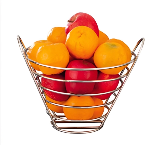 Cosy & Trendy Fruitschaal - koperkleurig - rond - metaal - D30 x H16 cm - fruitmand -